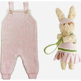 Cotton Brioche Overalls and Pickleball Plush Set - Blush