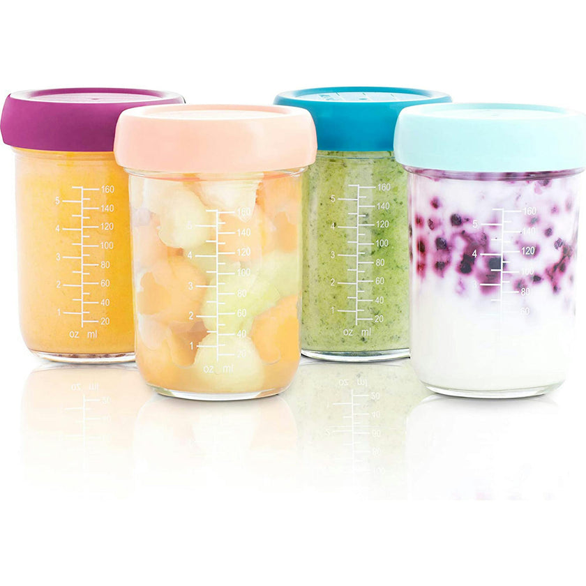 Glass Babybols Baby Food Storage Containers (Airtight, Leakproof Meal Prep Bowls)