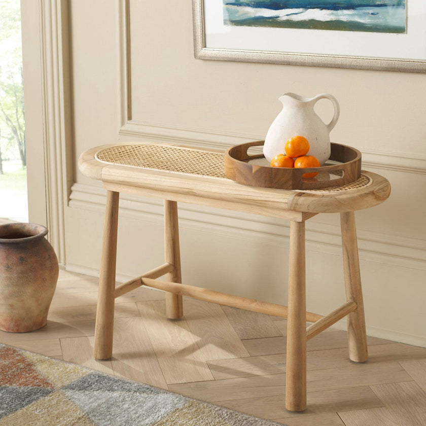 Anikka Rattan Bench