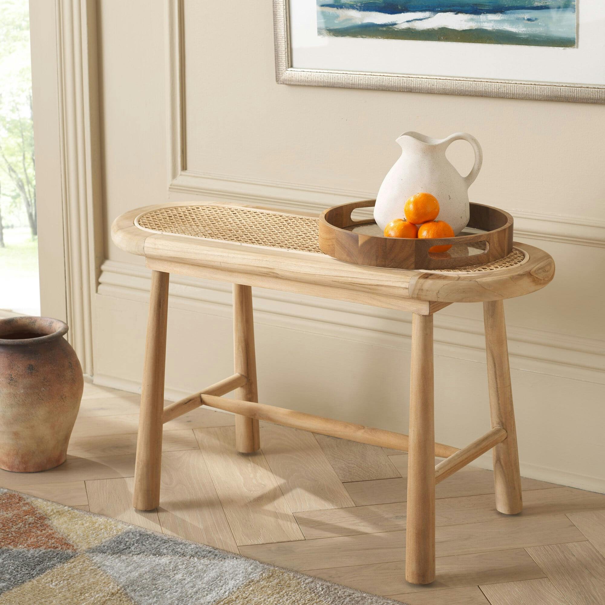 Anikka Rattan Bench
