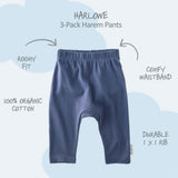 HARLOWE 3-Pack Harem Baby Pants