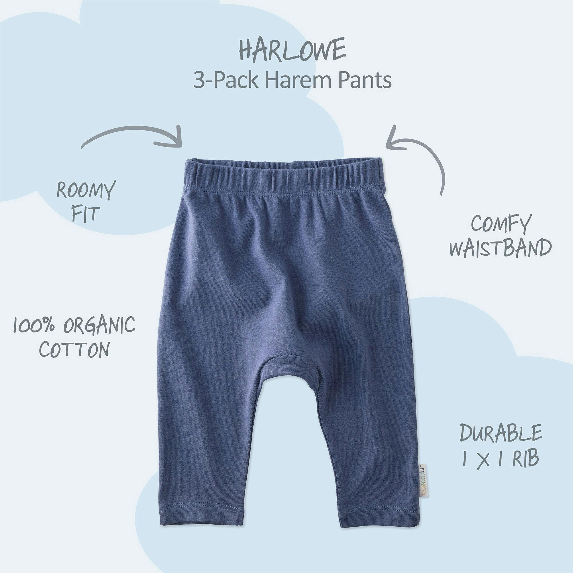 HARLOWE 3-Pack Harem Baby Pants