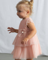 Pink Baby Dress With Glitter Bow