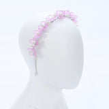 Purple Floral Pearl Headband