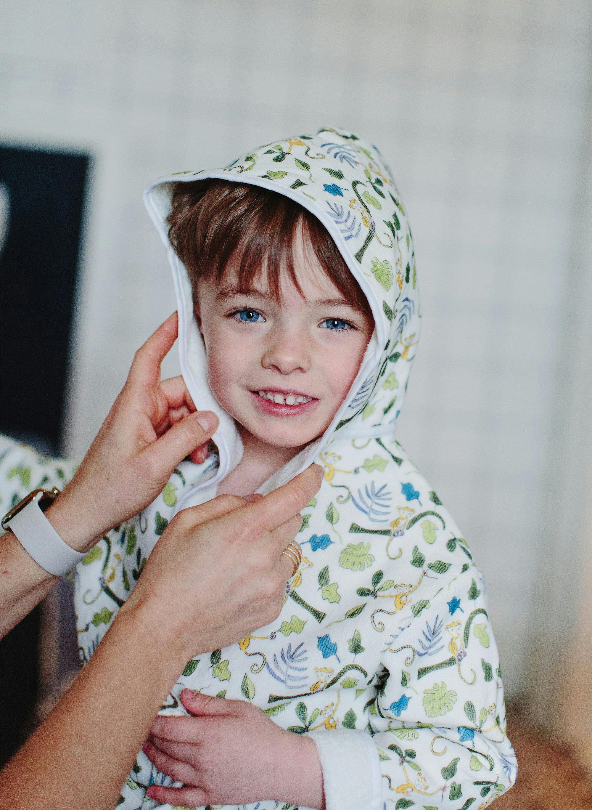Organic Children’s Bathrobe - Happy Monkey