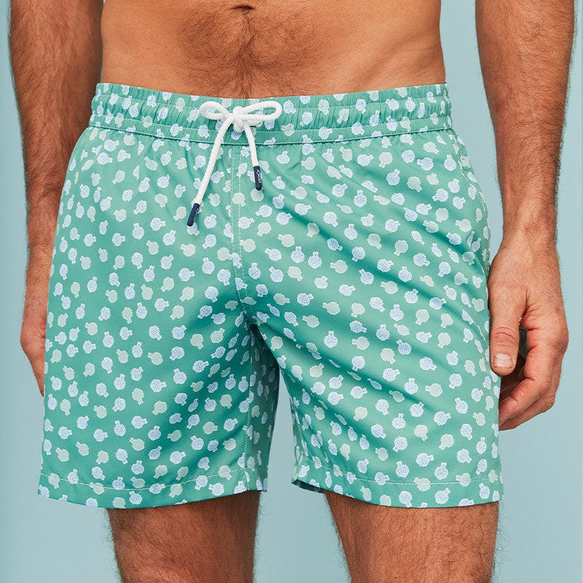 Green Puffer Fish Men's Swim Shorts