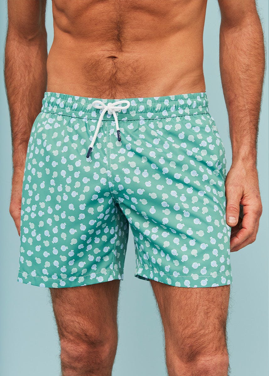 Green Puffer Fish Men's Swim Shorts