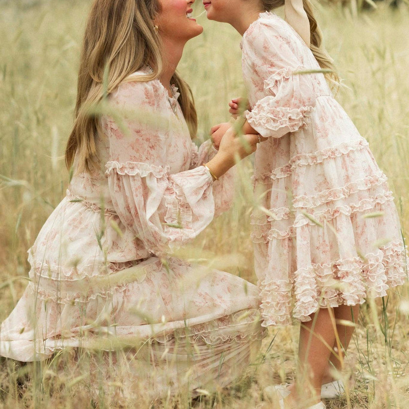Mini Geneva Dress in Banana Creme Aquarelle Fleur