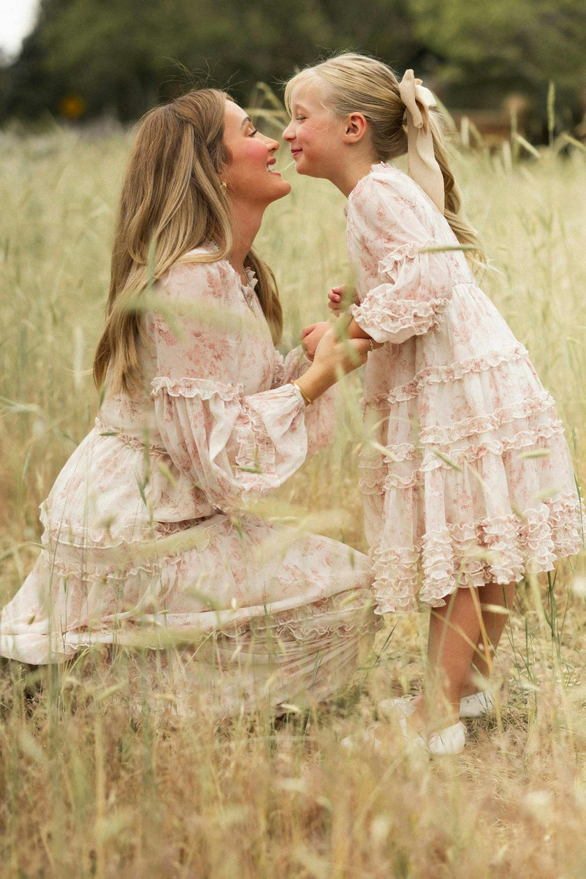 Mini Geneva Dress in Banana Creme Aquarelle Fleur