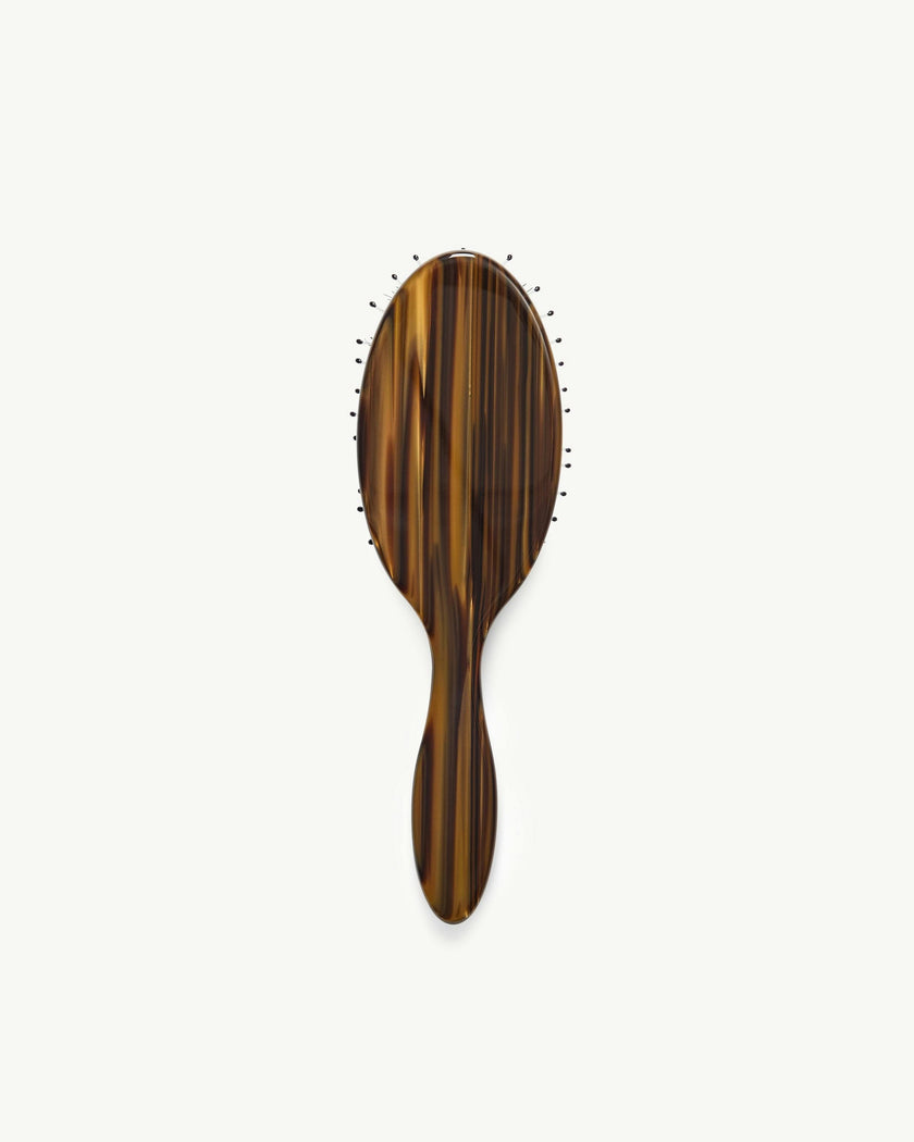 Travel Hair Brush in Tiger's Eye
