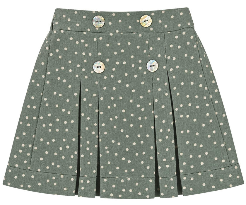 Girl Pleated Skirt Polka Dot Kilt