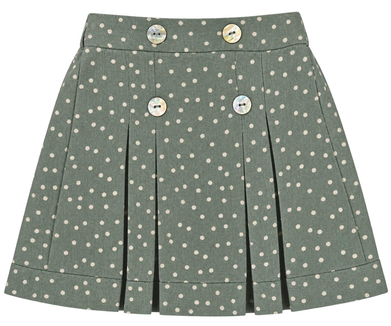 Girl Pleated Skirt Polka Dot Kilt