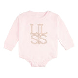 Lil Sis Pearl Patch Long Sleeve Romper - Ballet