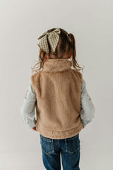 Girls Fur Vest in Beige