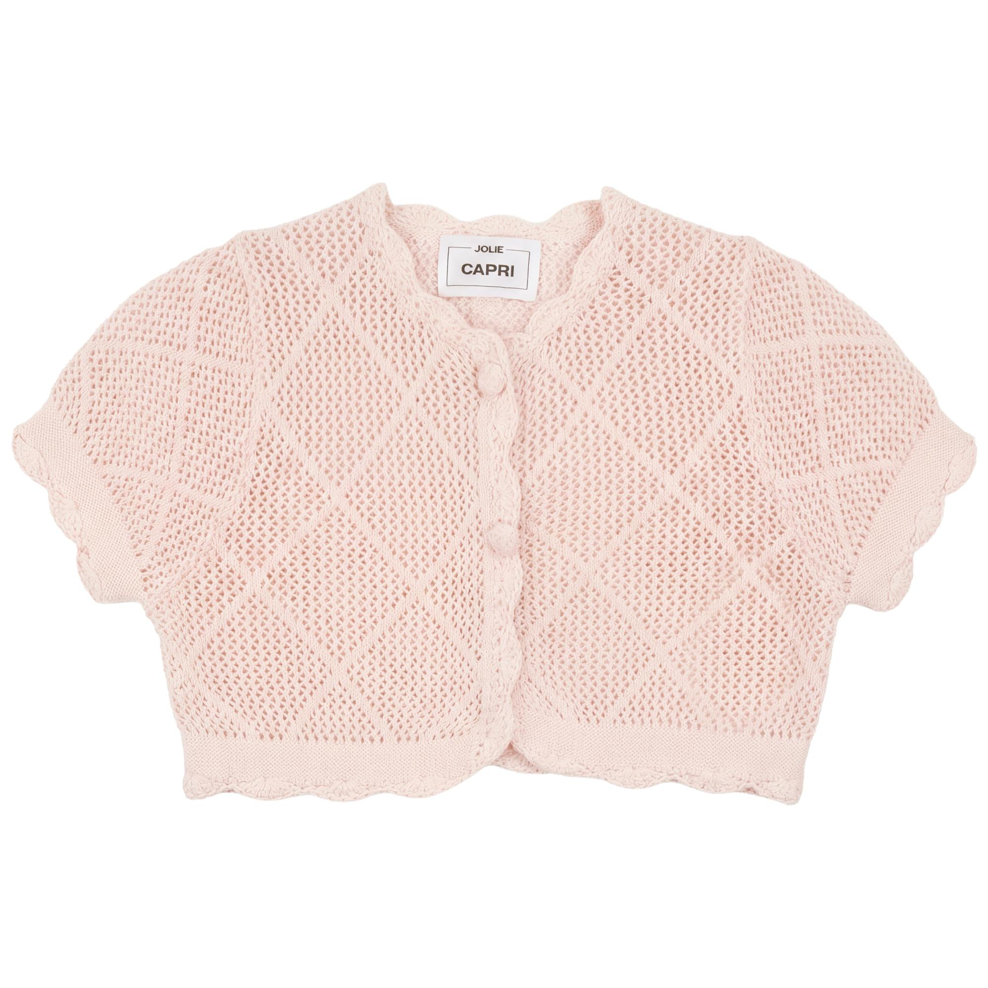 Cotton Knit Crochet Cardigan