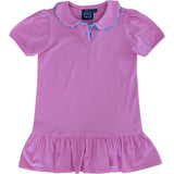 Pink Polo Dress with Blue Block Trim