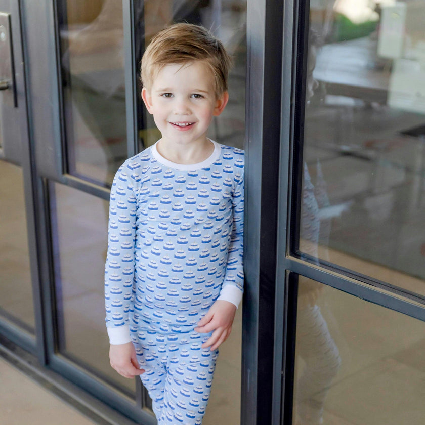 Grayson Boys' Pajama Pant Set Birthday Cake Blue