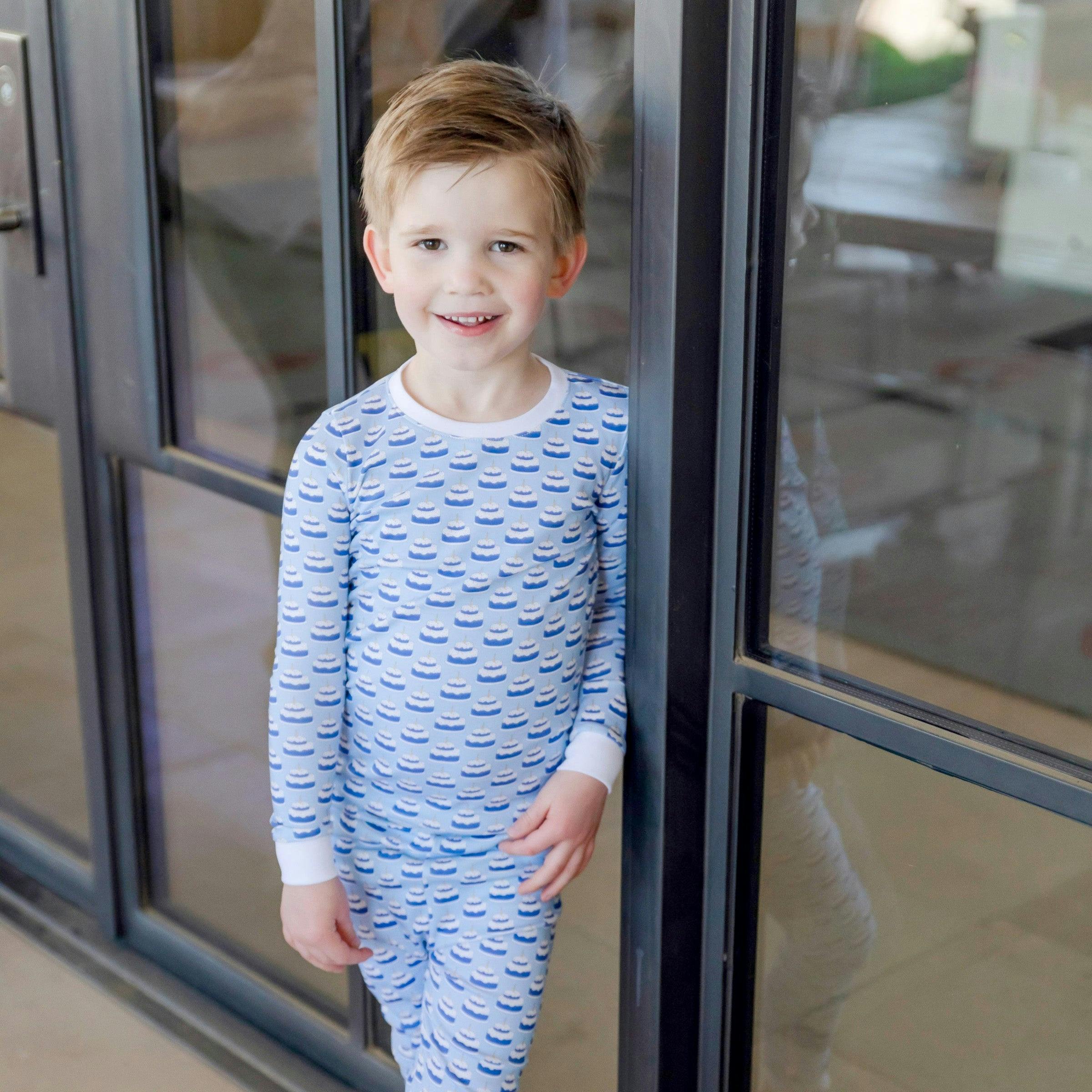 Grayson Boys' Pajama Pant Set Birthday Cake Blue