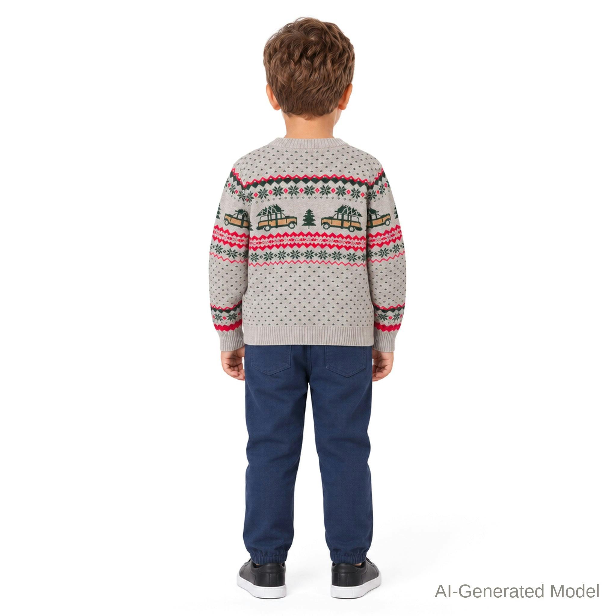 Boys Sweater & Jogger Set | Christmas Tree Cars