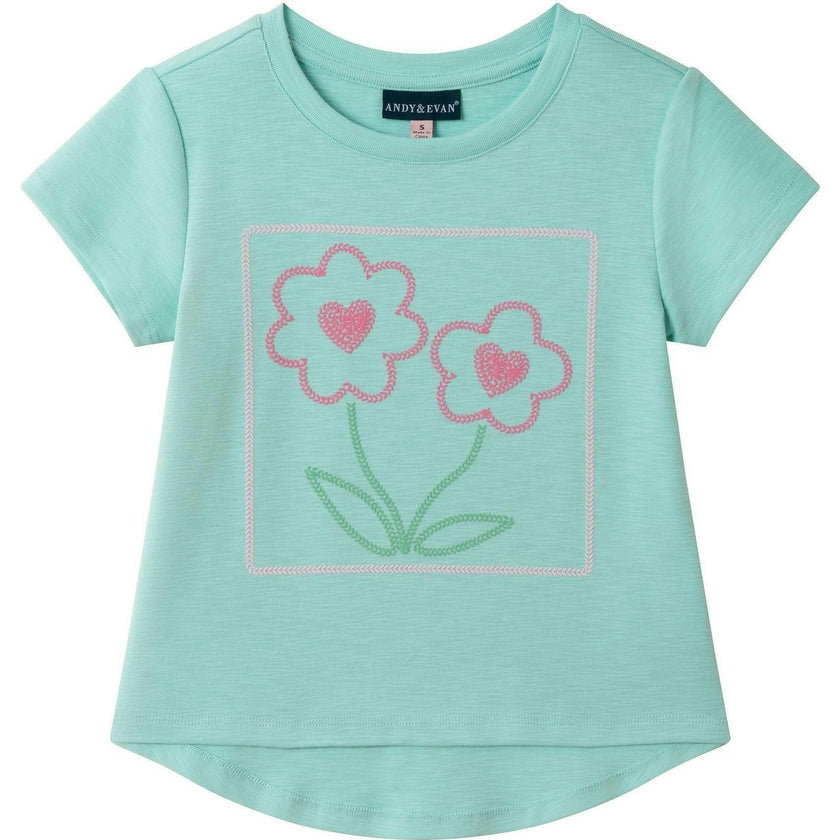 Girls Emroidered Tee | Sparkle Bloom