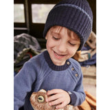 Merino Cashmere Ribbed Rolled-Up Beanie