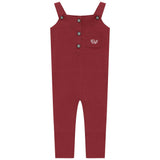 Crest Knit Embroidered Button Front Overalls
