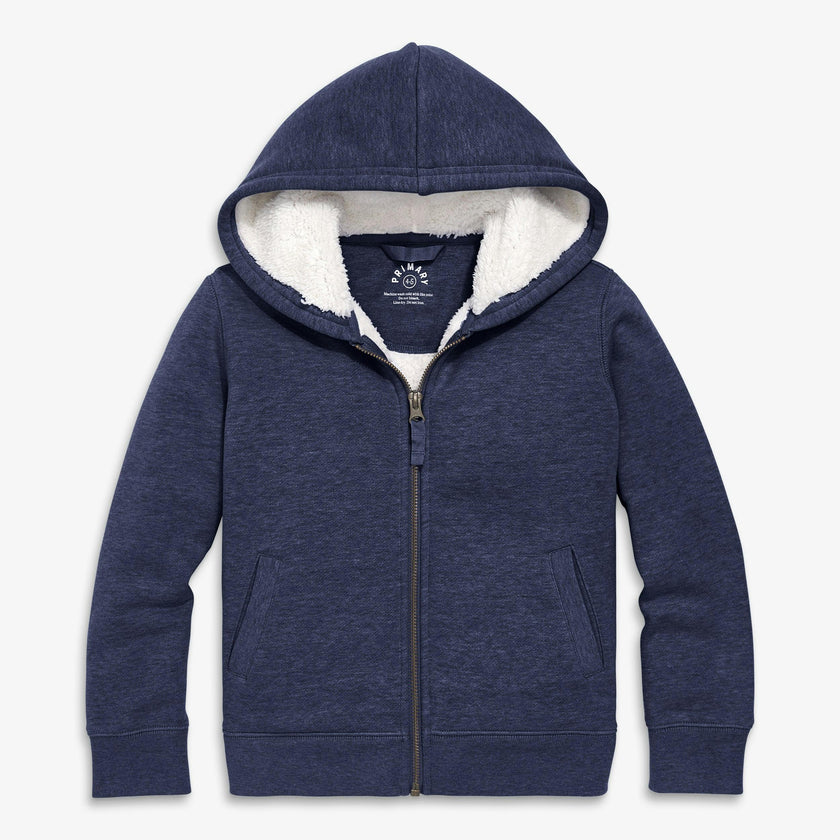 Kids teddy fleece-lined zip hoodie