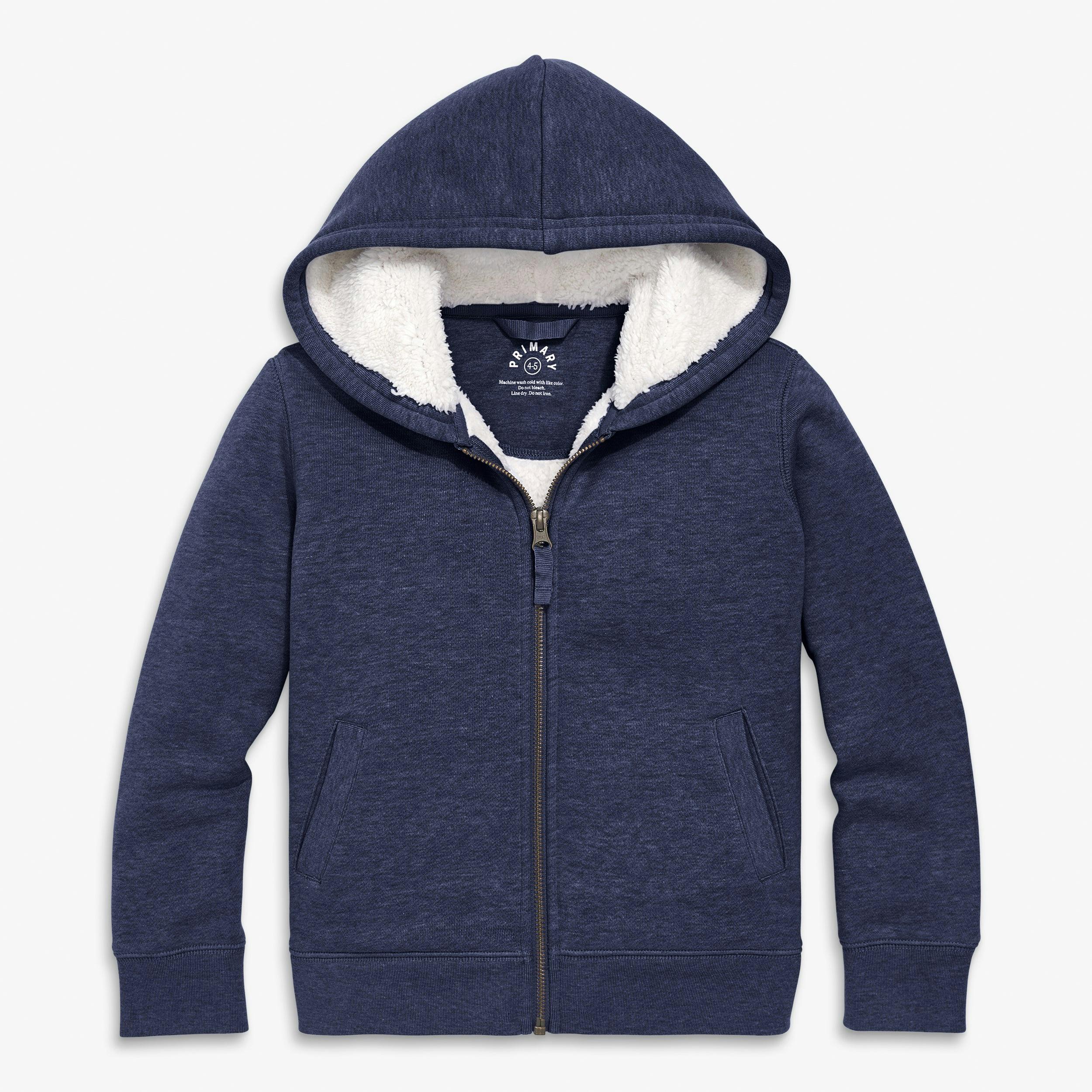 Kids teddy fleece-lined zip hoodie