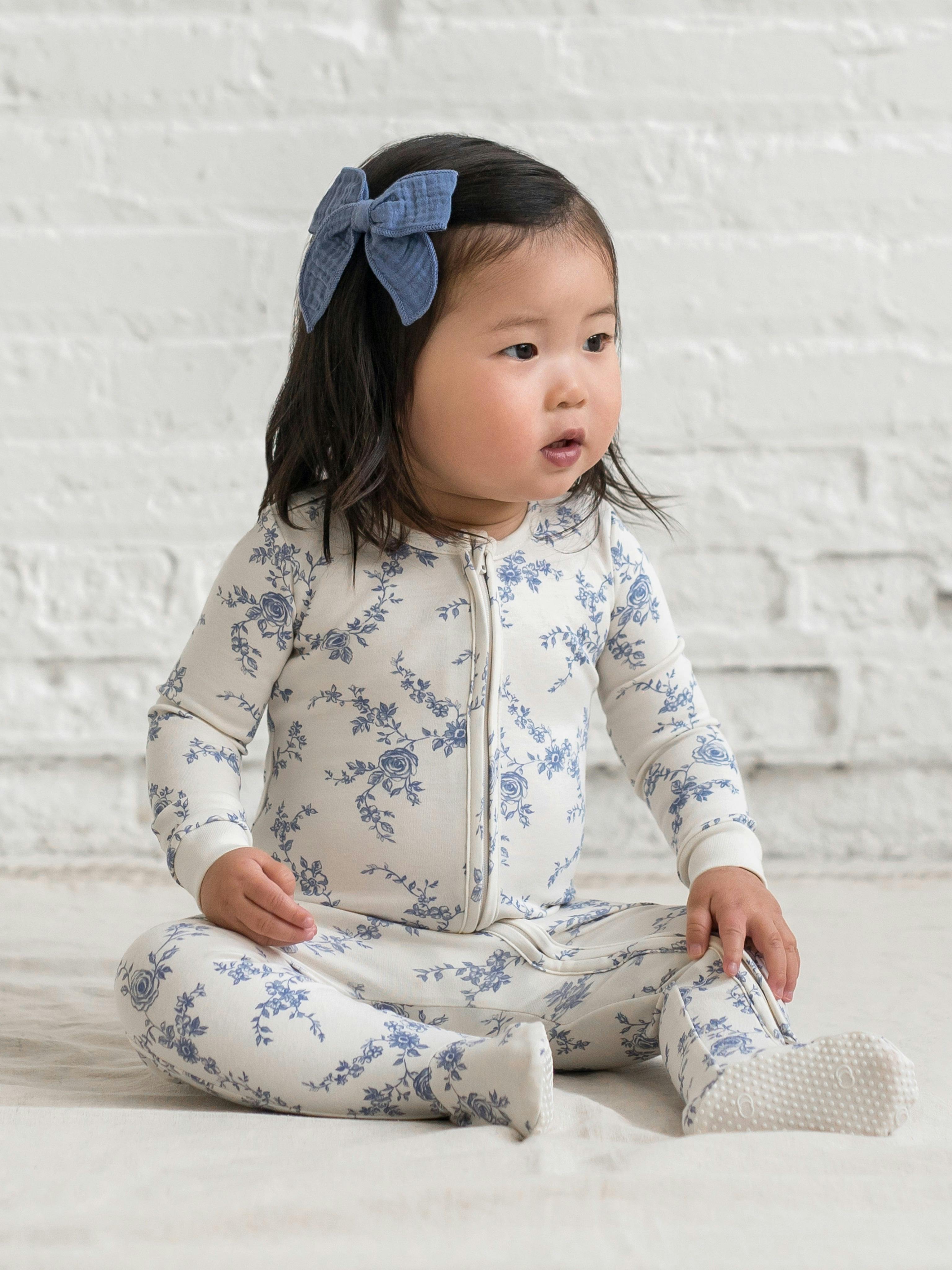 Peyton Zipper Sleeper Wave Stripe / Rain
