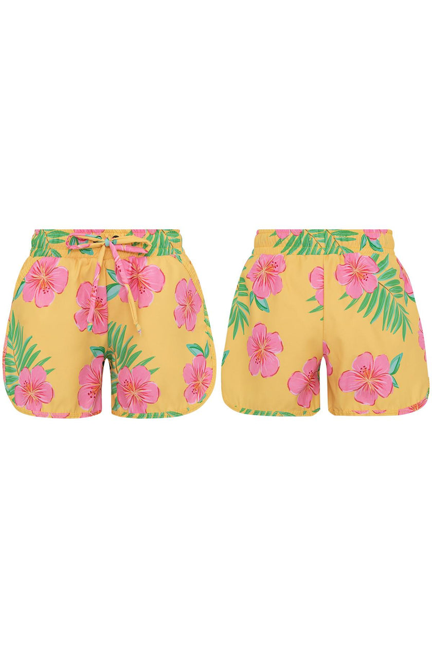 HIBISCUS AMARILLO - GIRL SWIMSHORTS