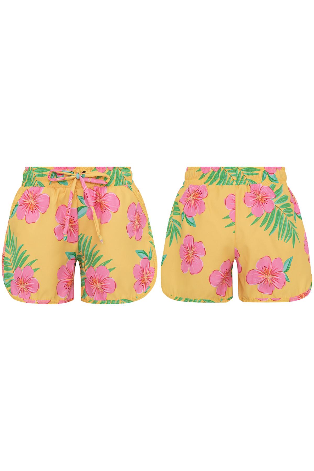 HIBISCUS AMARILLO - GIRL SWIMSHORTS