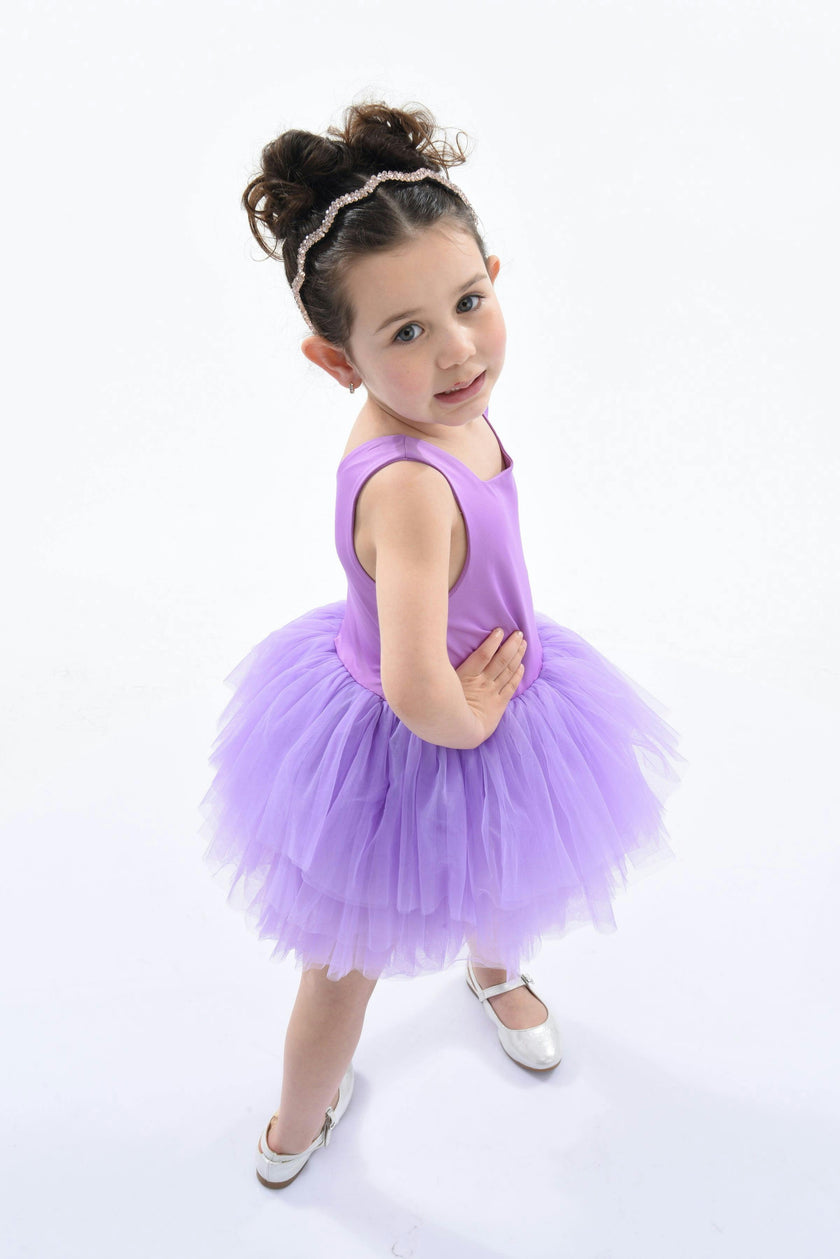 Purple Iris Solid Tutu Dress