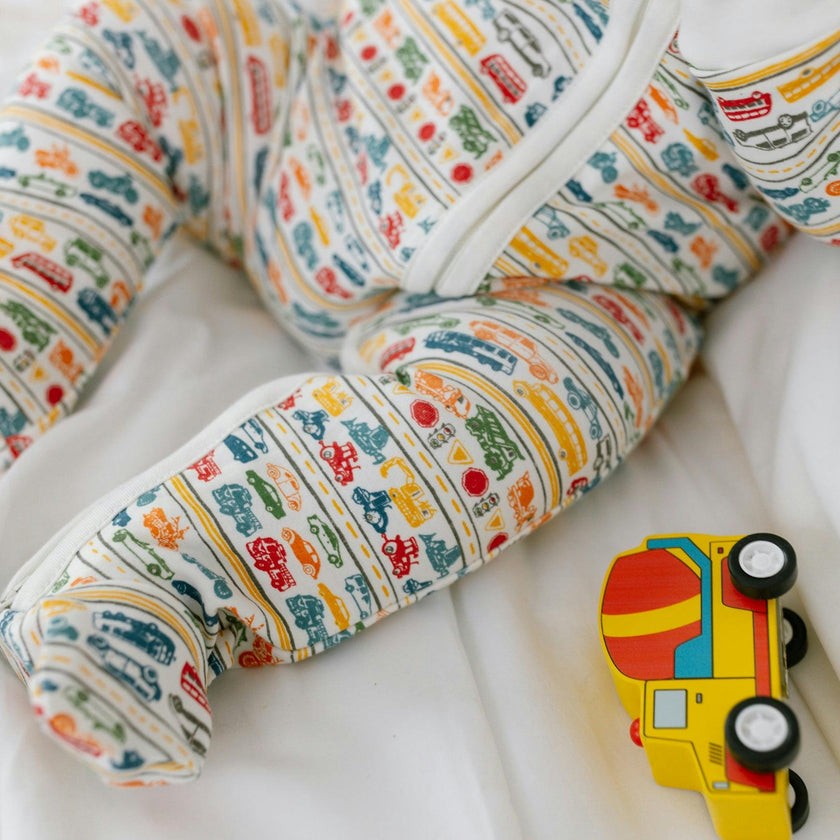 Cars & Trucks Zip Baby Onesie