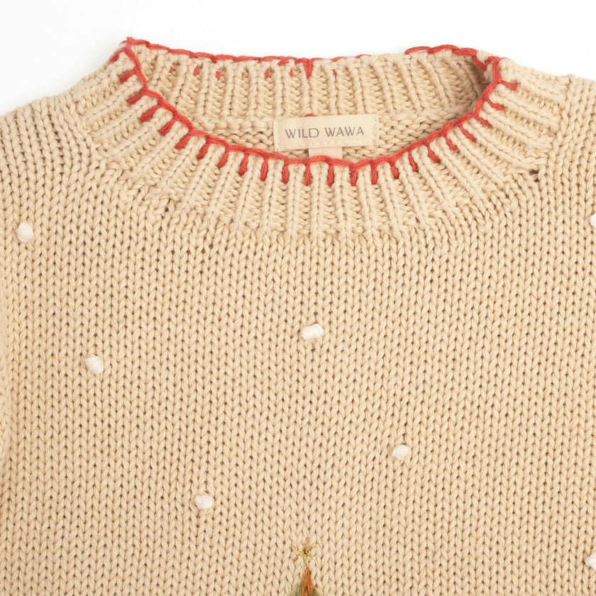 Christmas Tree Sweater in Taupe