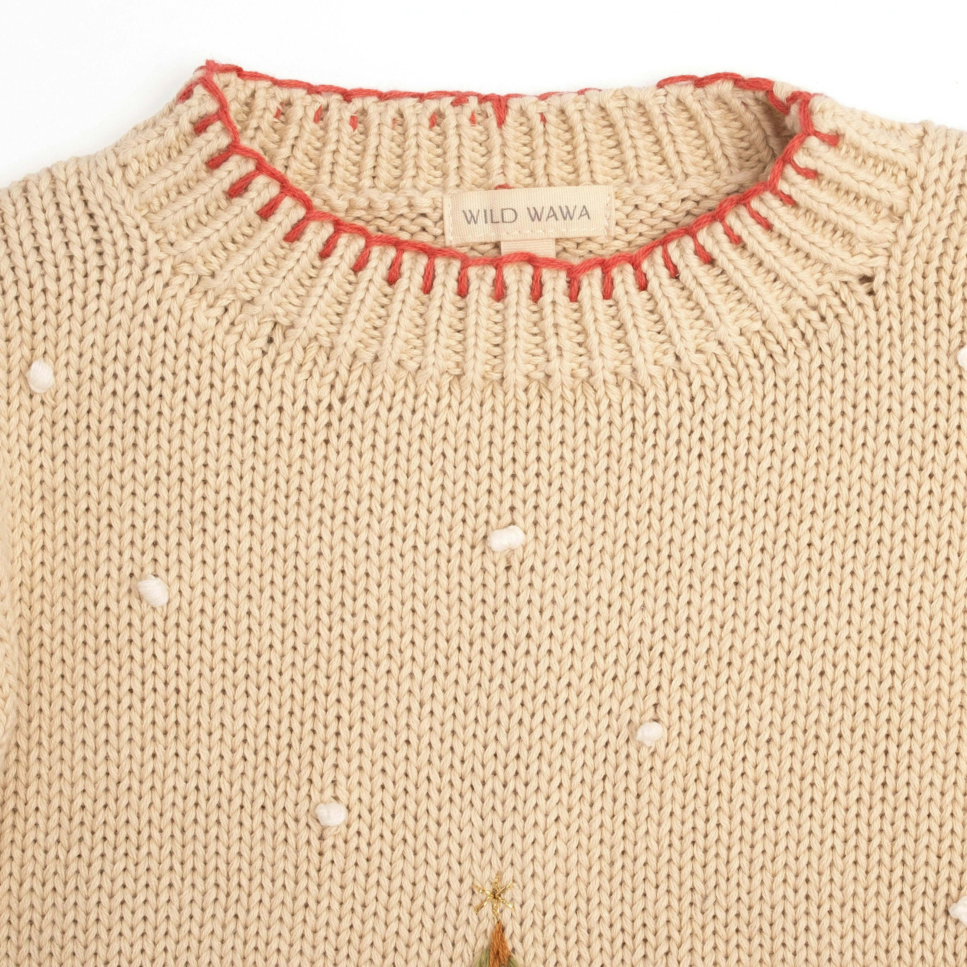 Christmas Tree Sweater in Taupe