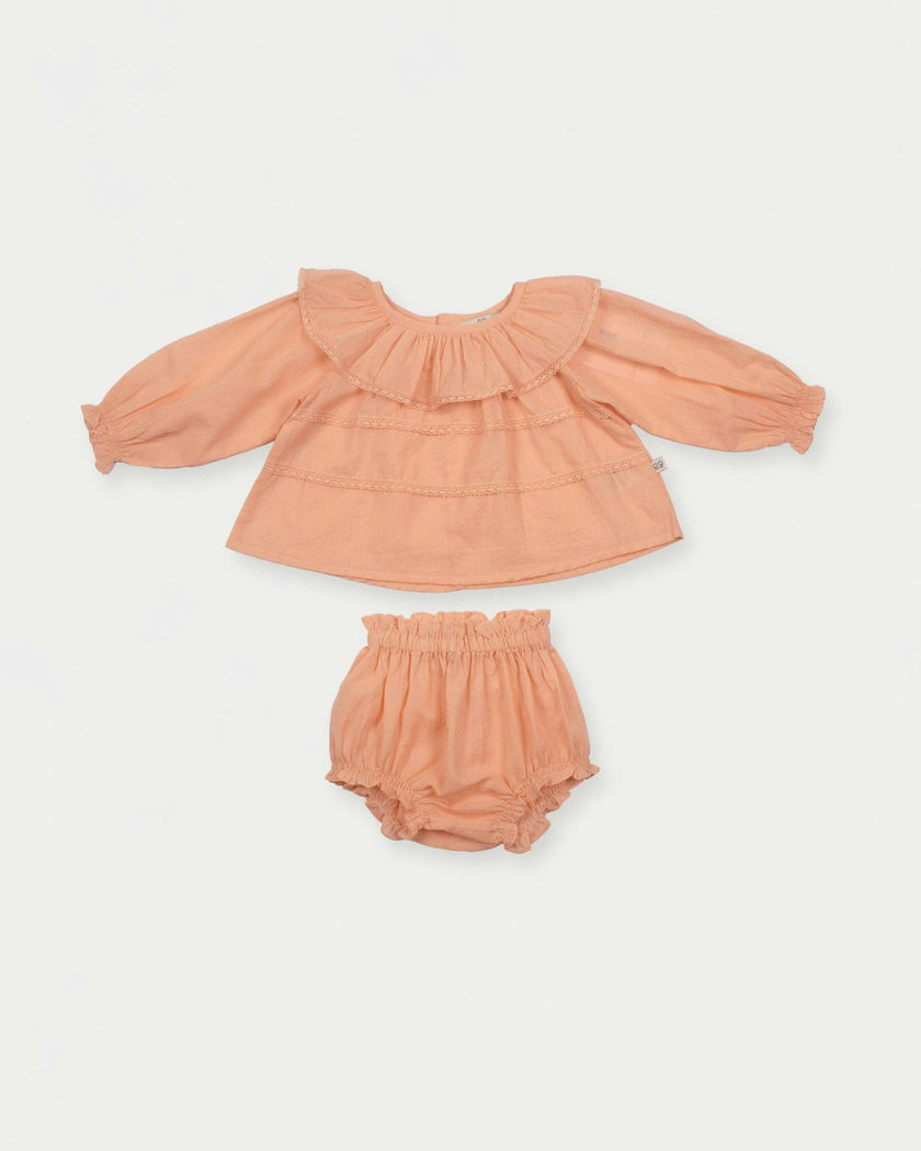 Daisy Baby Blouse & Bloomer Set - Dusty Pink
