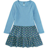 Tiered Skirted Twirl Dress, Blue