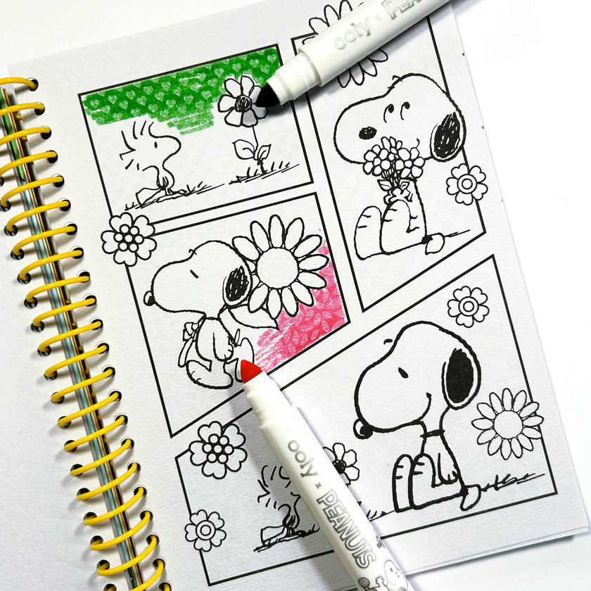 OOLY x Peanuts Coloring Activity & Sticker Kit - 8 Markers 8 Crayons