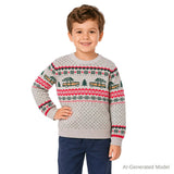 Boys Fair Isle Sweater | Christmas Tree Cars