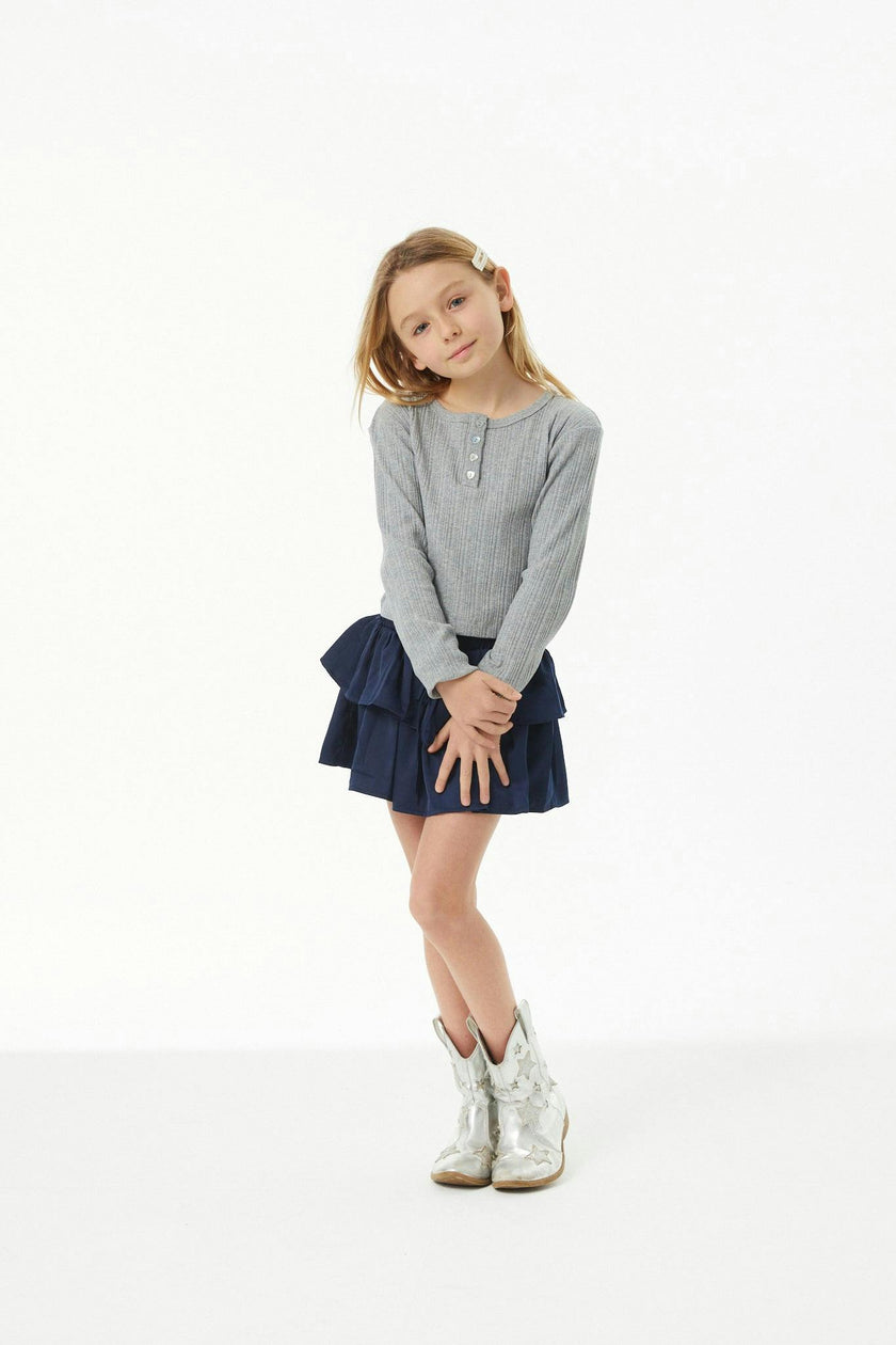 Savi Grey Lightweight Ribbed Henley