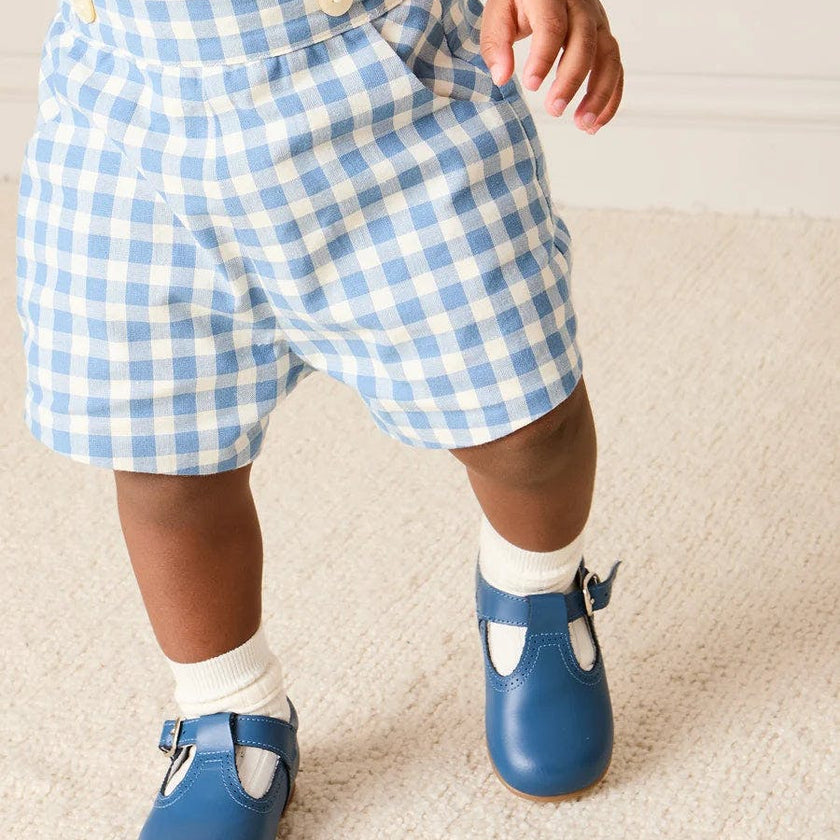 Darby Gingham Button Detail Bloomers in Blue (3mths-3yrs)