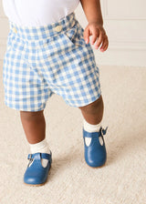 Darby Gingham Button Detail Bloomers in Blue (3mths-3yrs)