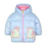 Blue Sequin Pocket Puffer