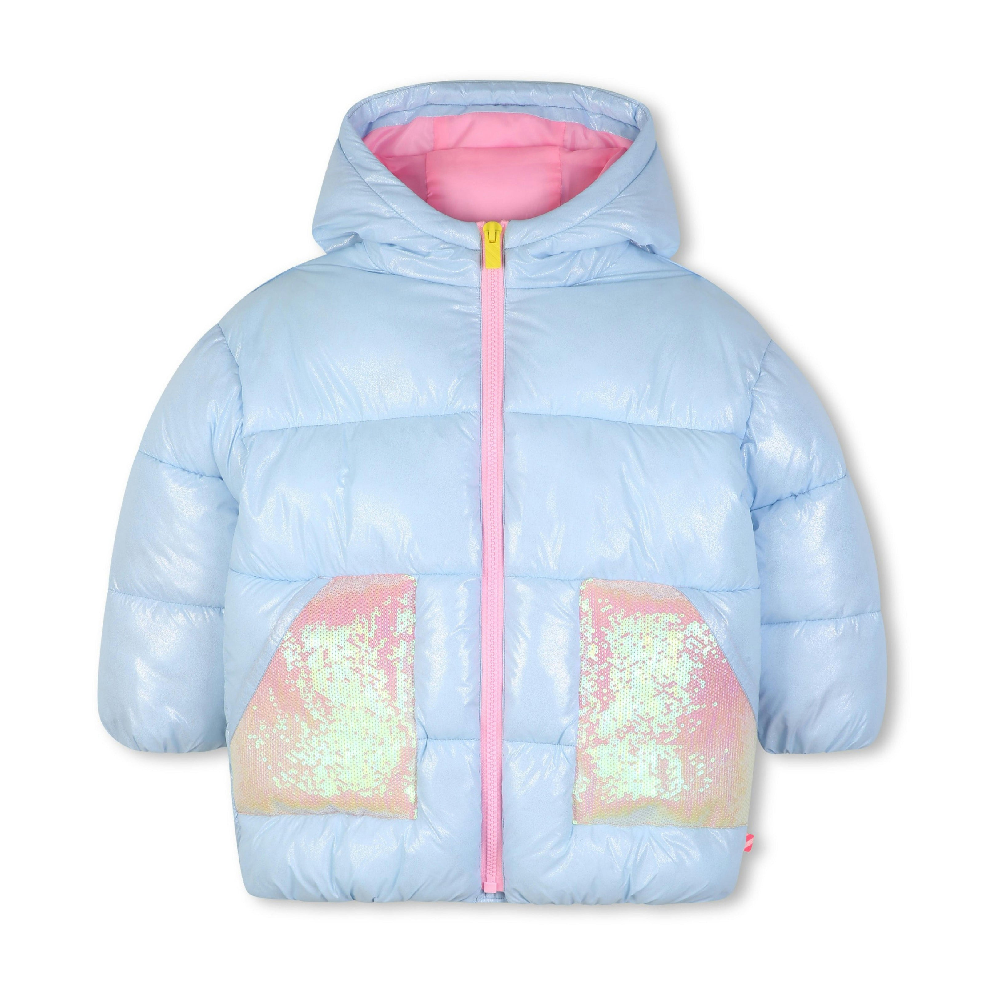 Blue Sequin Pocket Puffer