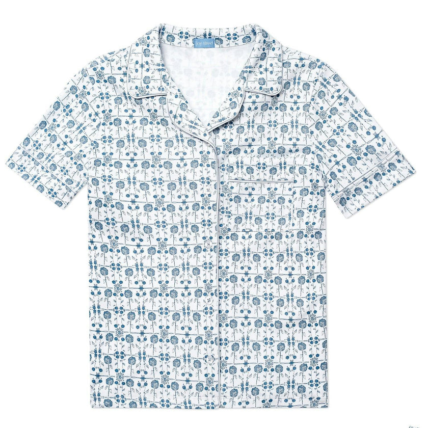Hydrangeas Women’s Button Front Short Pajama Set