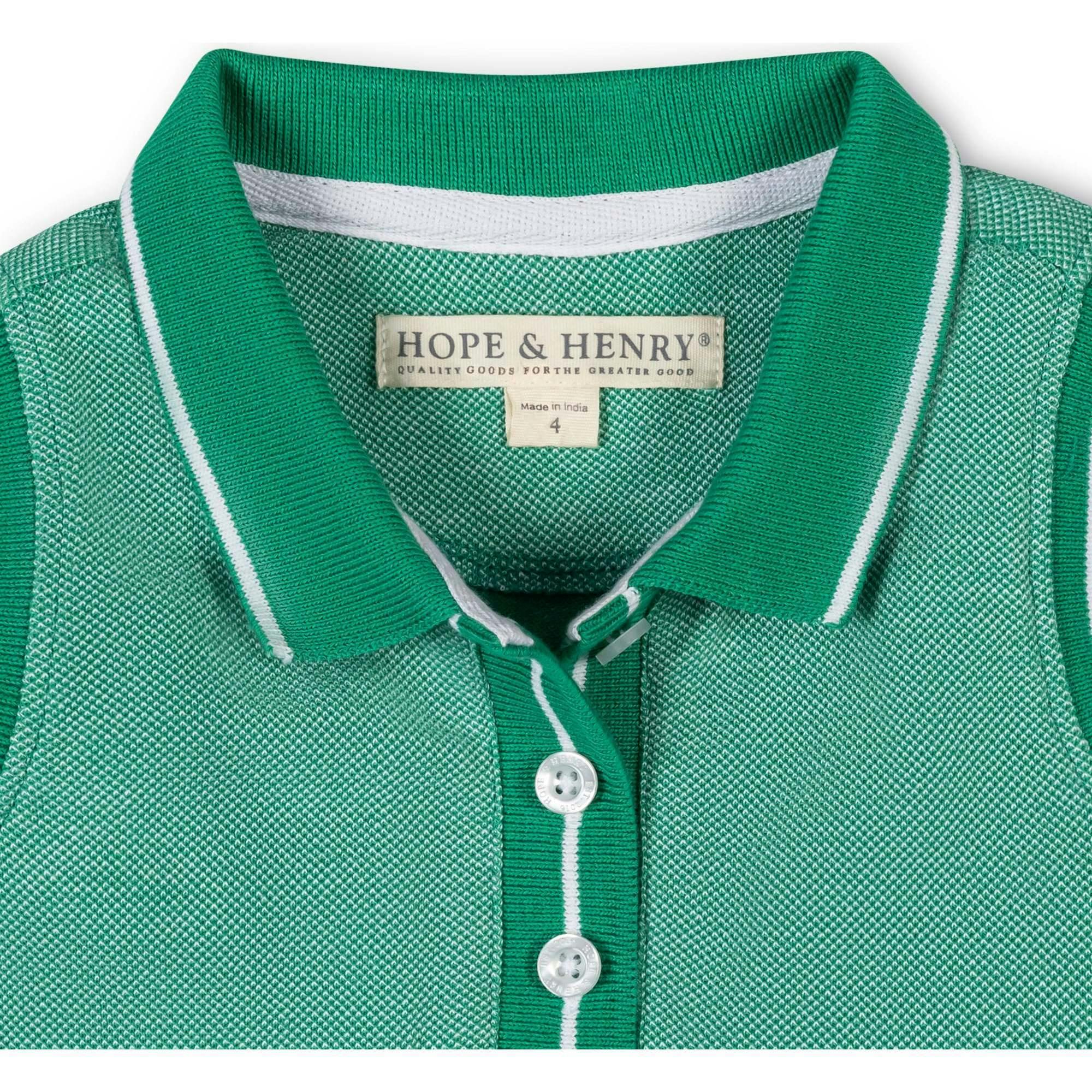 Organic Sleeveless Pique Polo Dress, Green