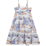 Multicolor Cotton Poplin Logo dress