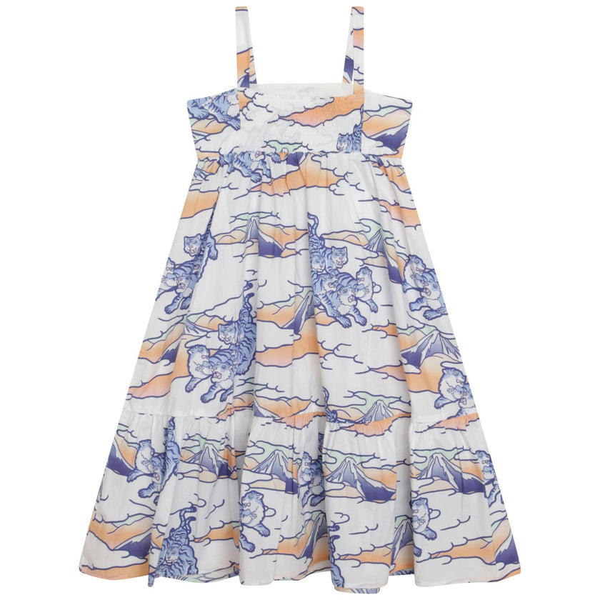 Multicolor Cotton Poplin Logo dress