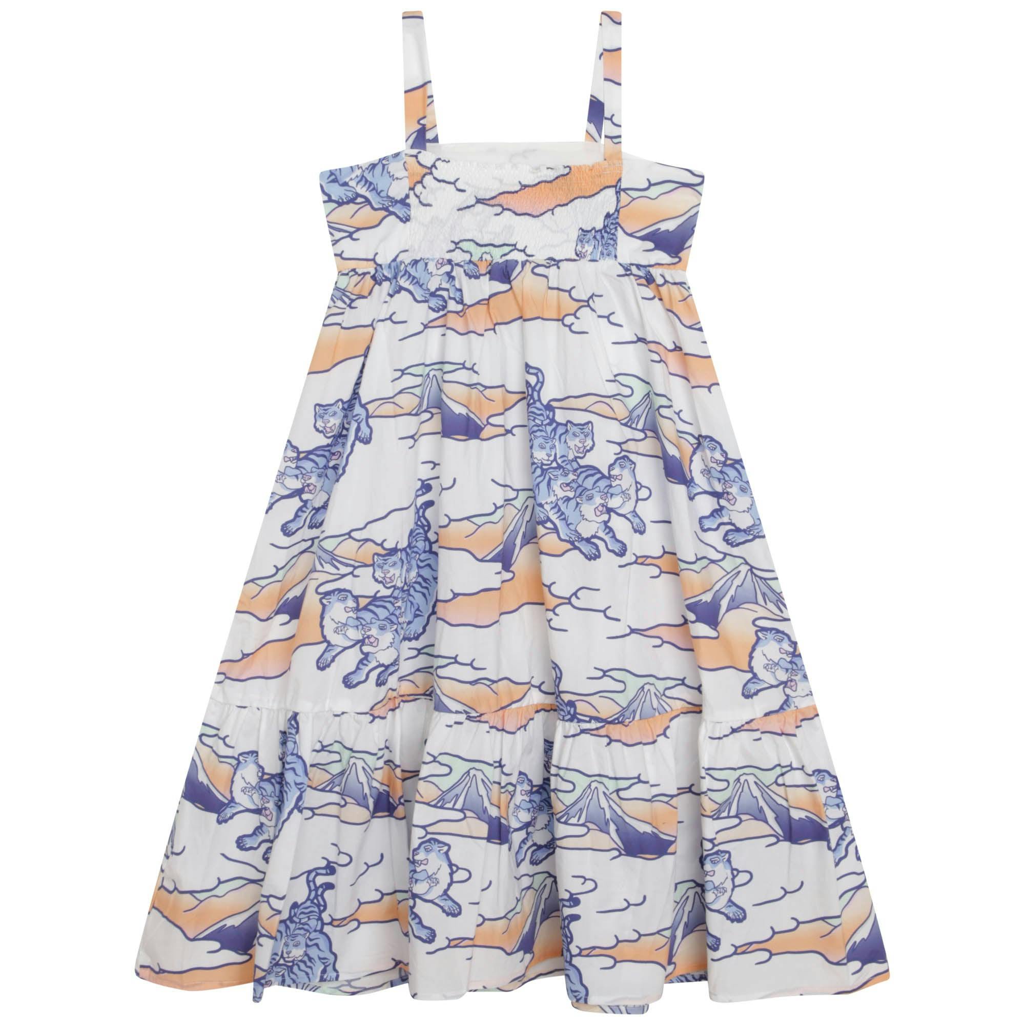 Multicolor Cotton Poplin Logo dress