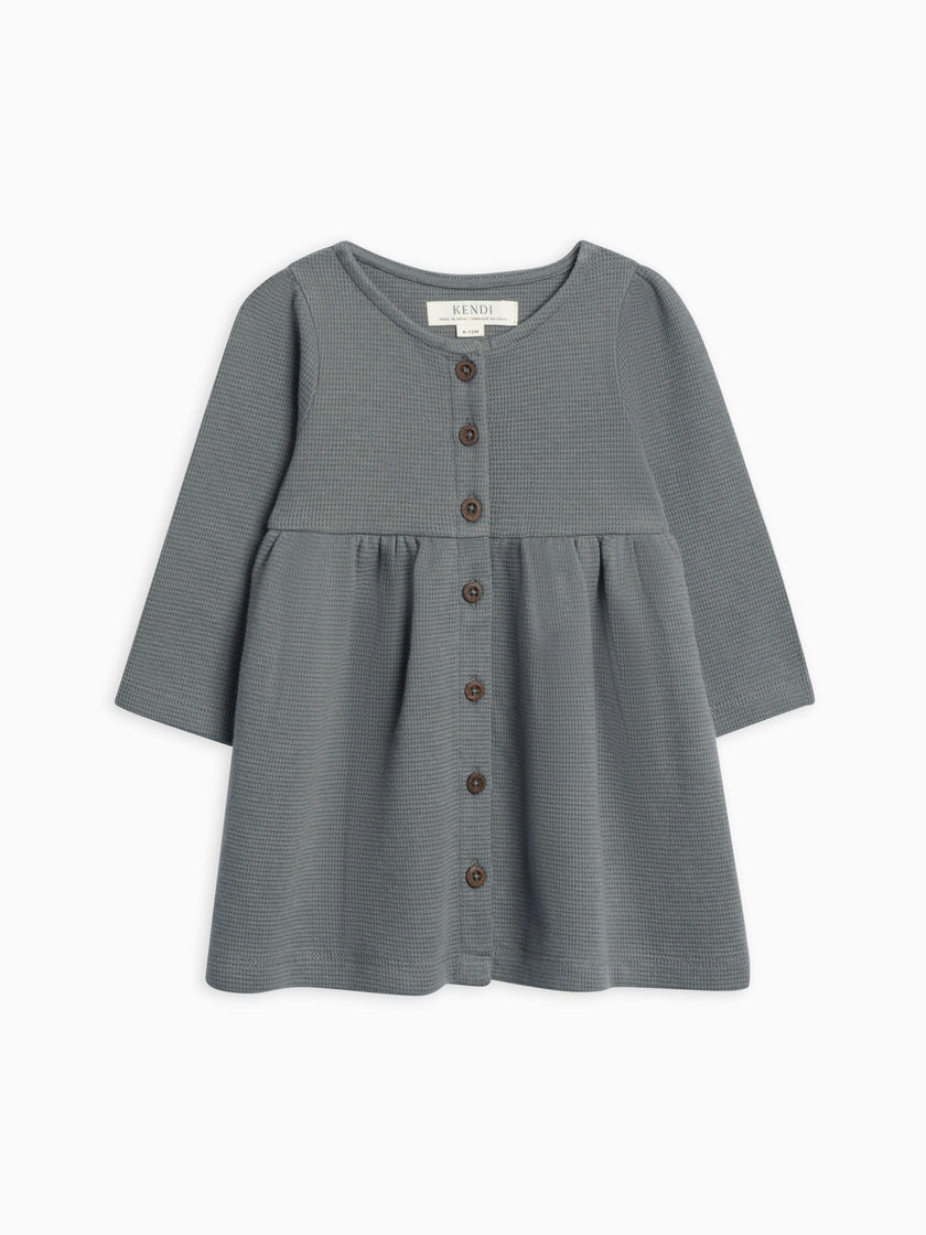 Arden Waffle Knit Button Front Dress